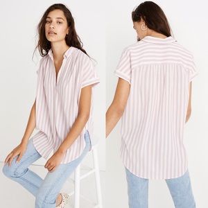 Madewell Lavender Stripe Central Tunic Shirt